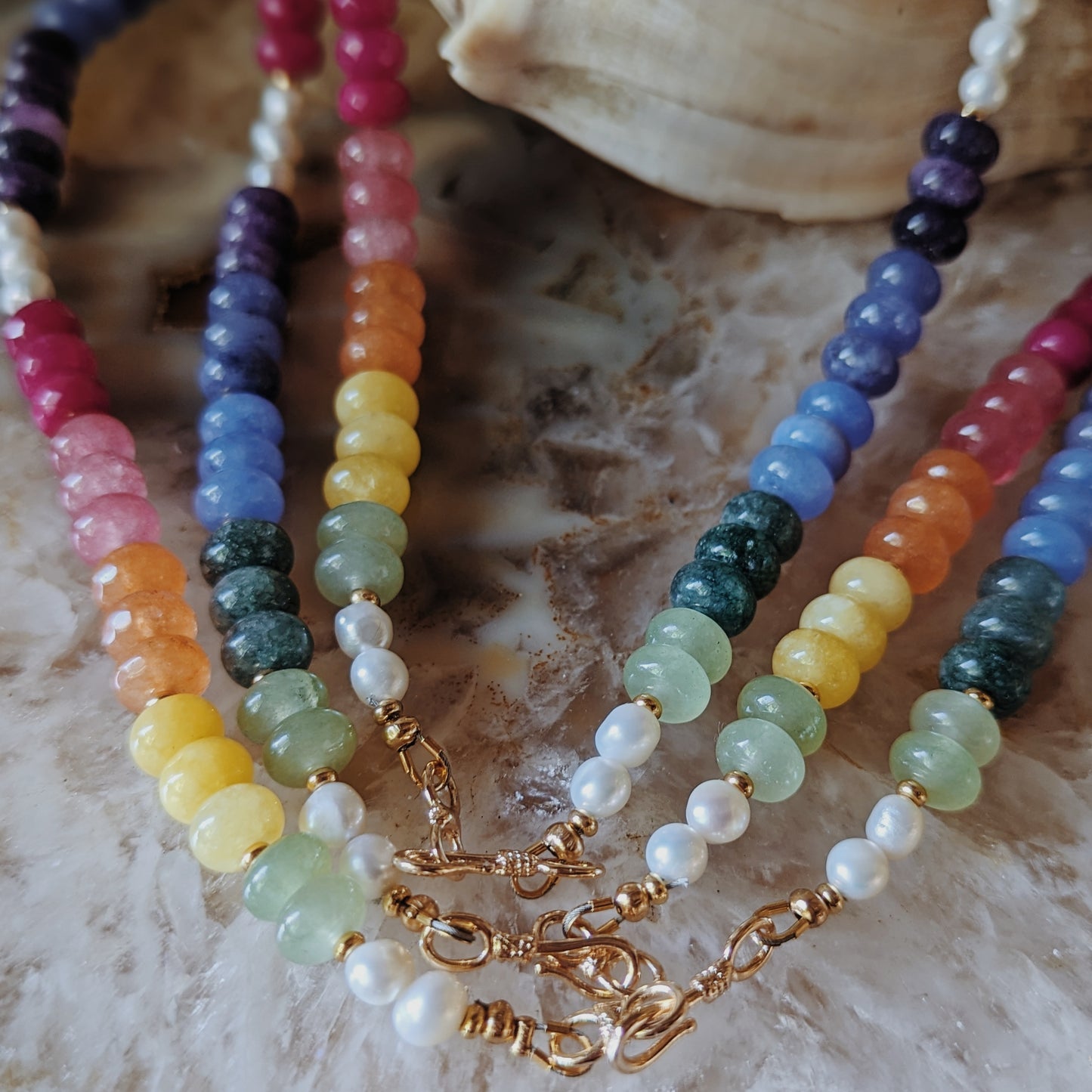 Beaded Necklace | Rainbow jade