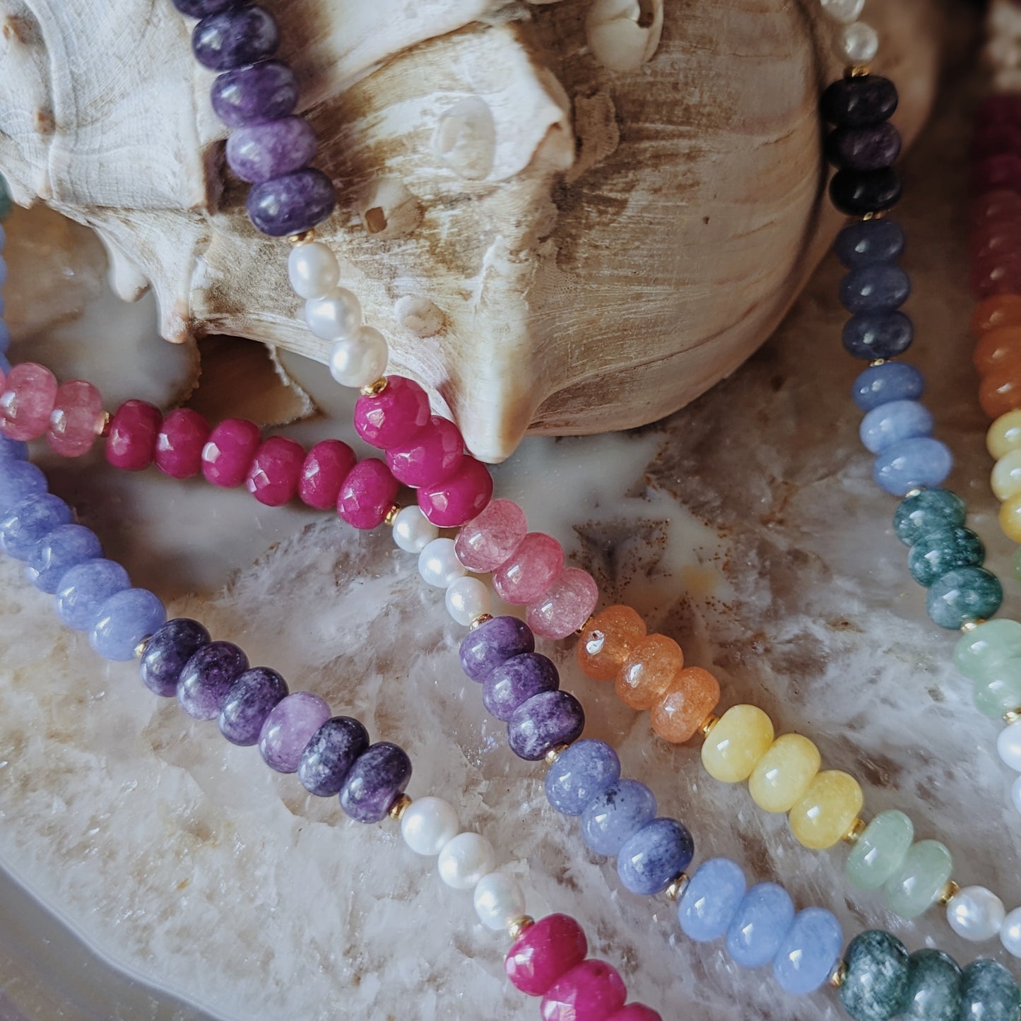 Beaded Necklace | Rainbow jade