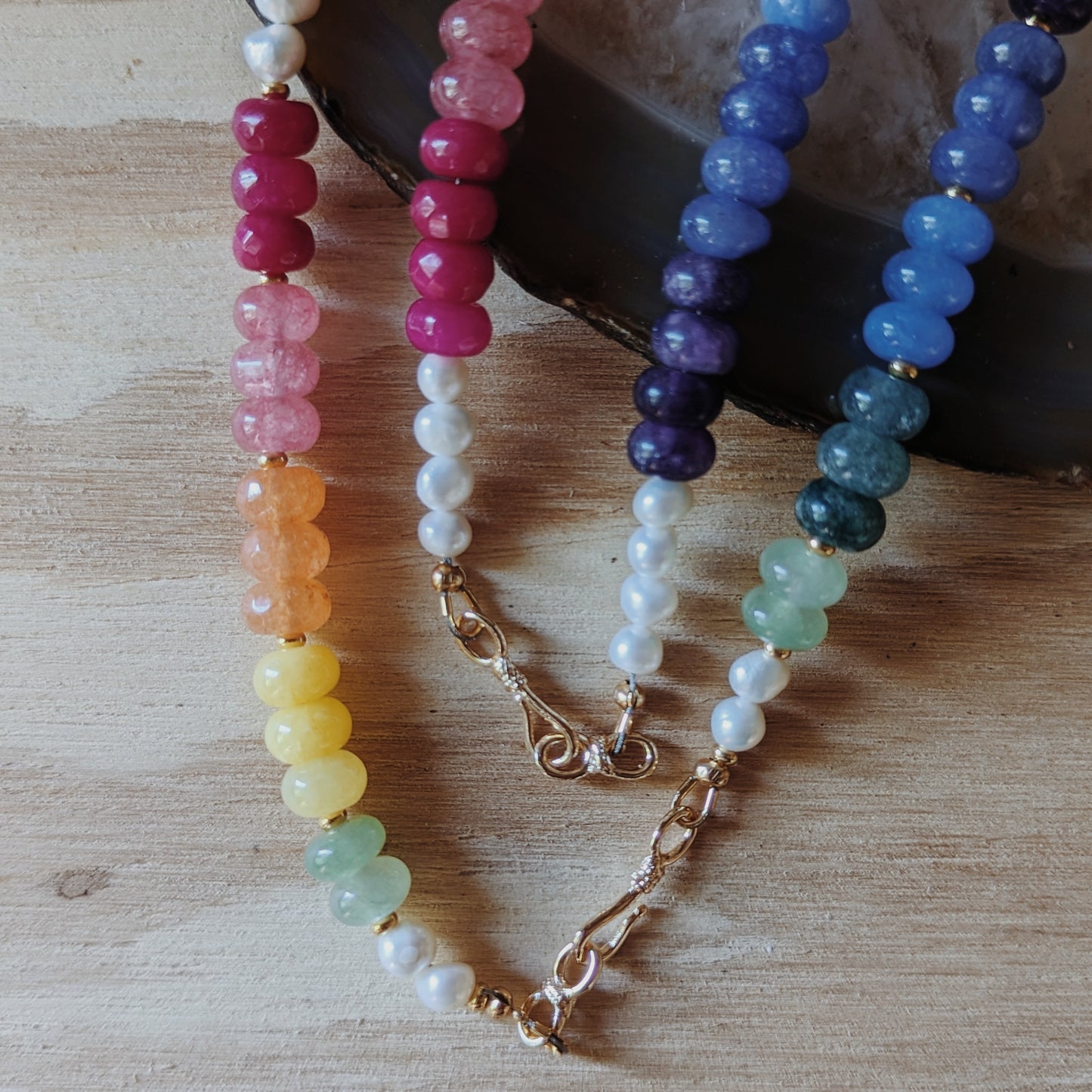 Beaded Necklace | Rainbow jade