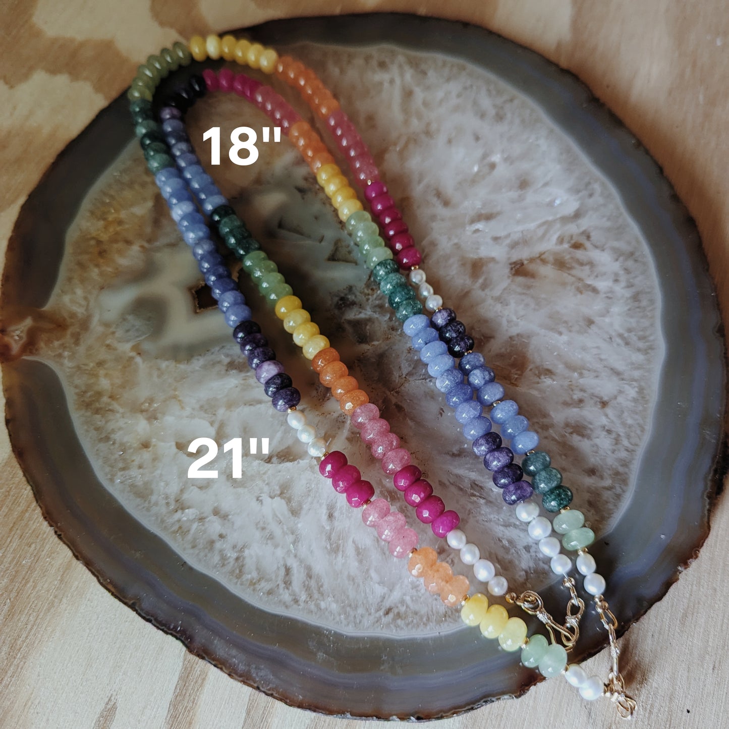 Beaded Necklace | Rainbow jade