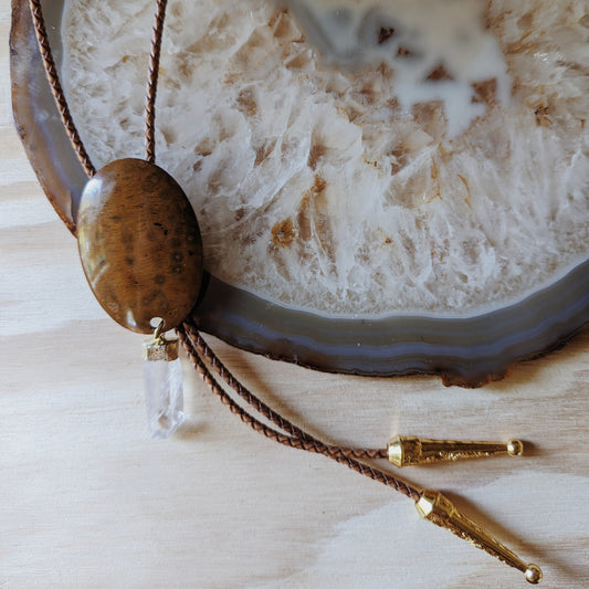 Ocean Jasper Bolo Tie Necklace