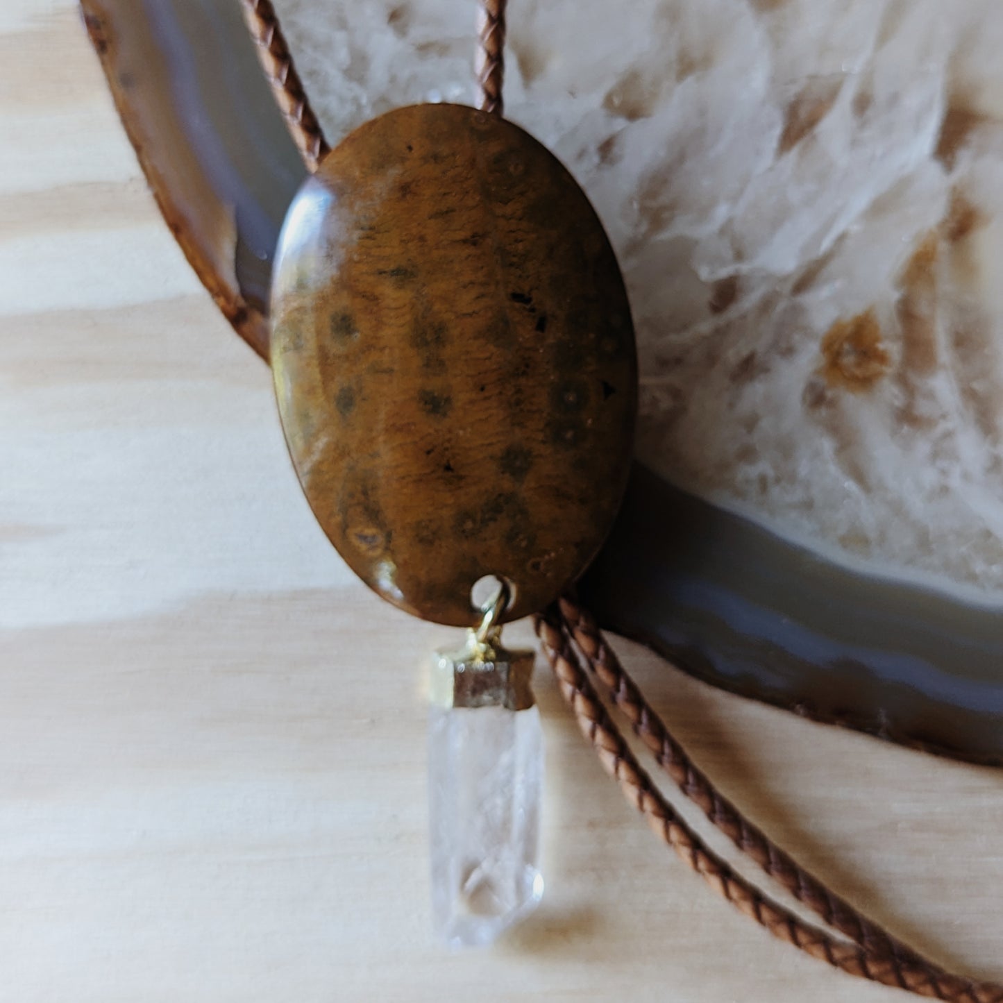 Ocean Jasper Bolo Tie Necklace