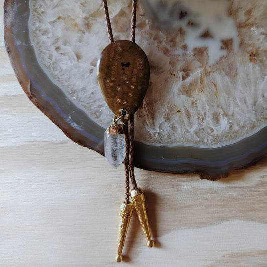 Ocean Jasper Bolo Tie Necklace