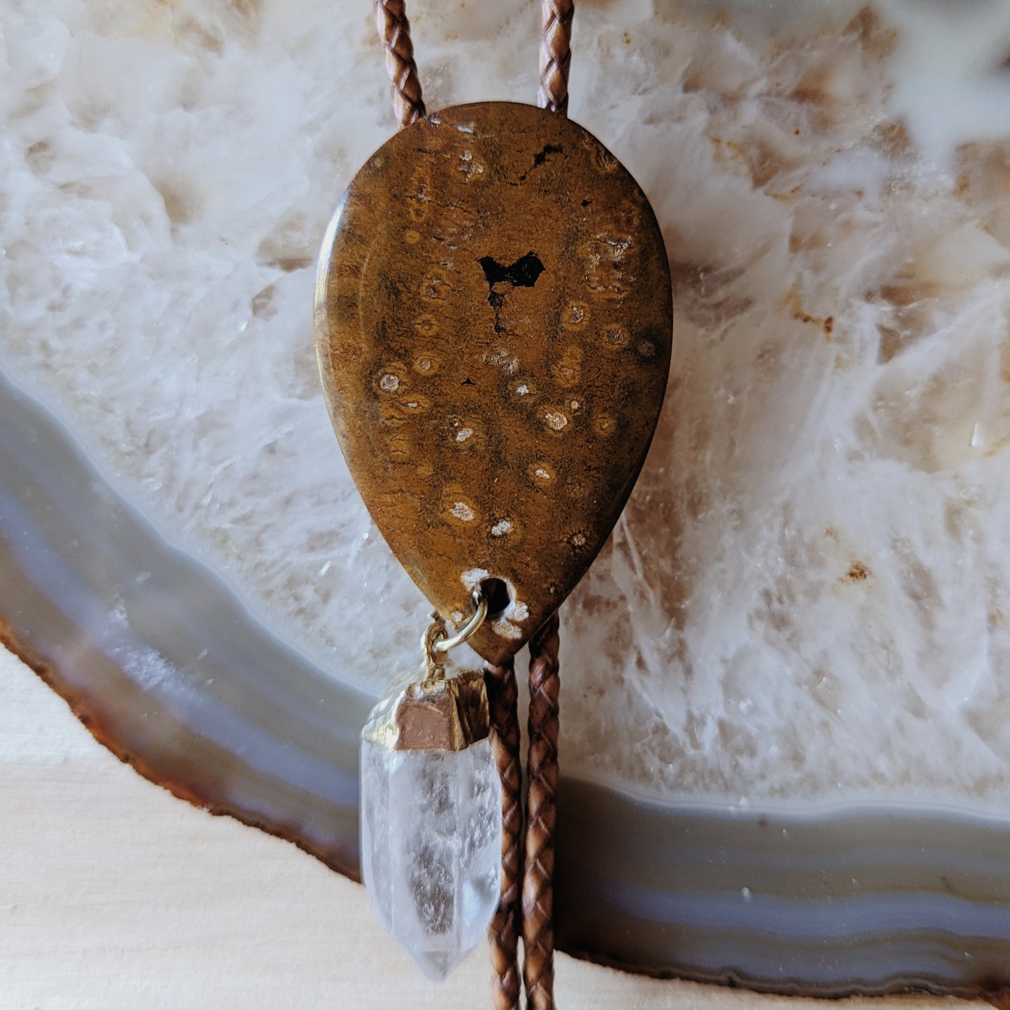 Ocean Jasper Bolo Tie Necklace