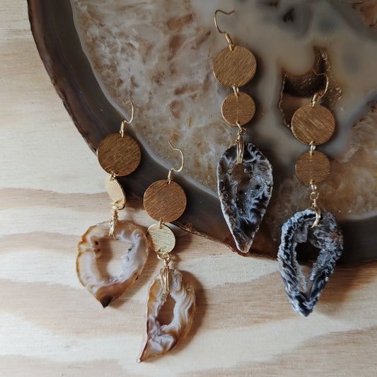 Full Moon Agate Earrings