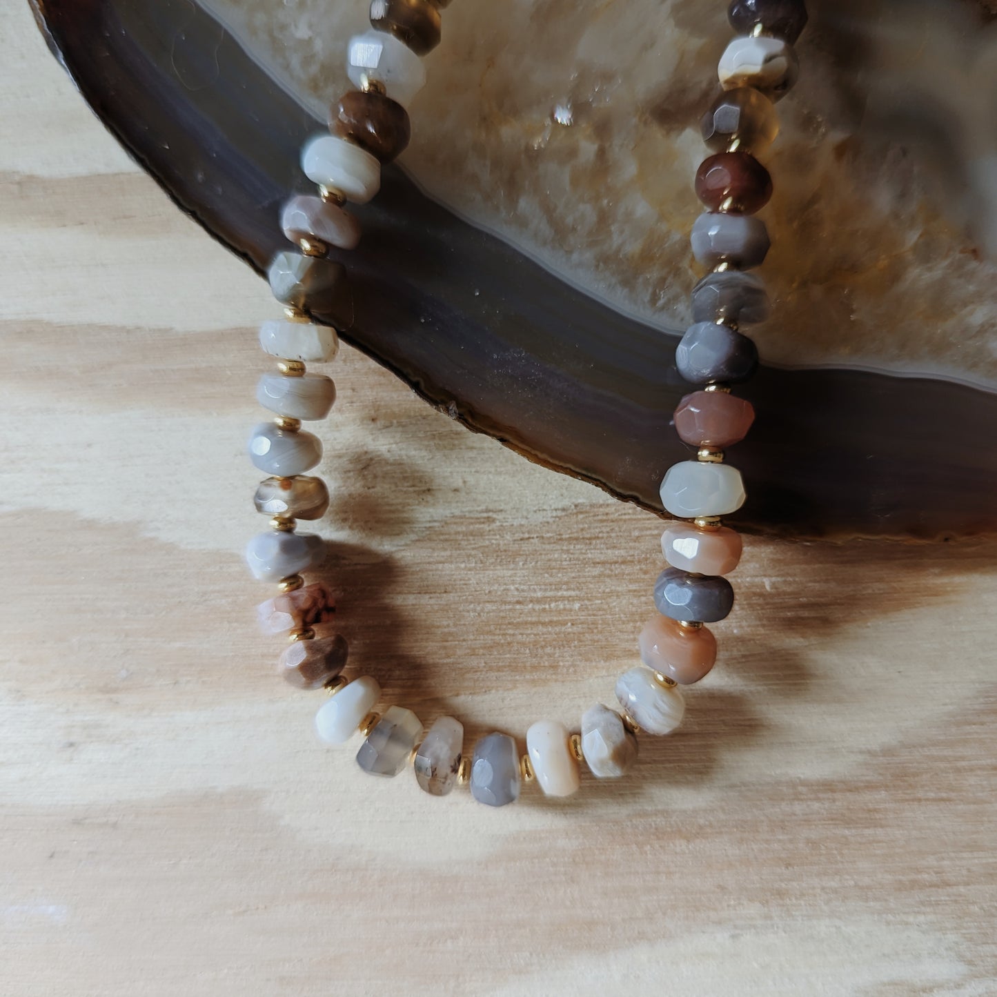 Beaded Necklace | Botswana Agate