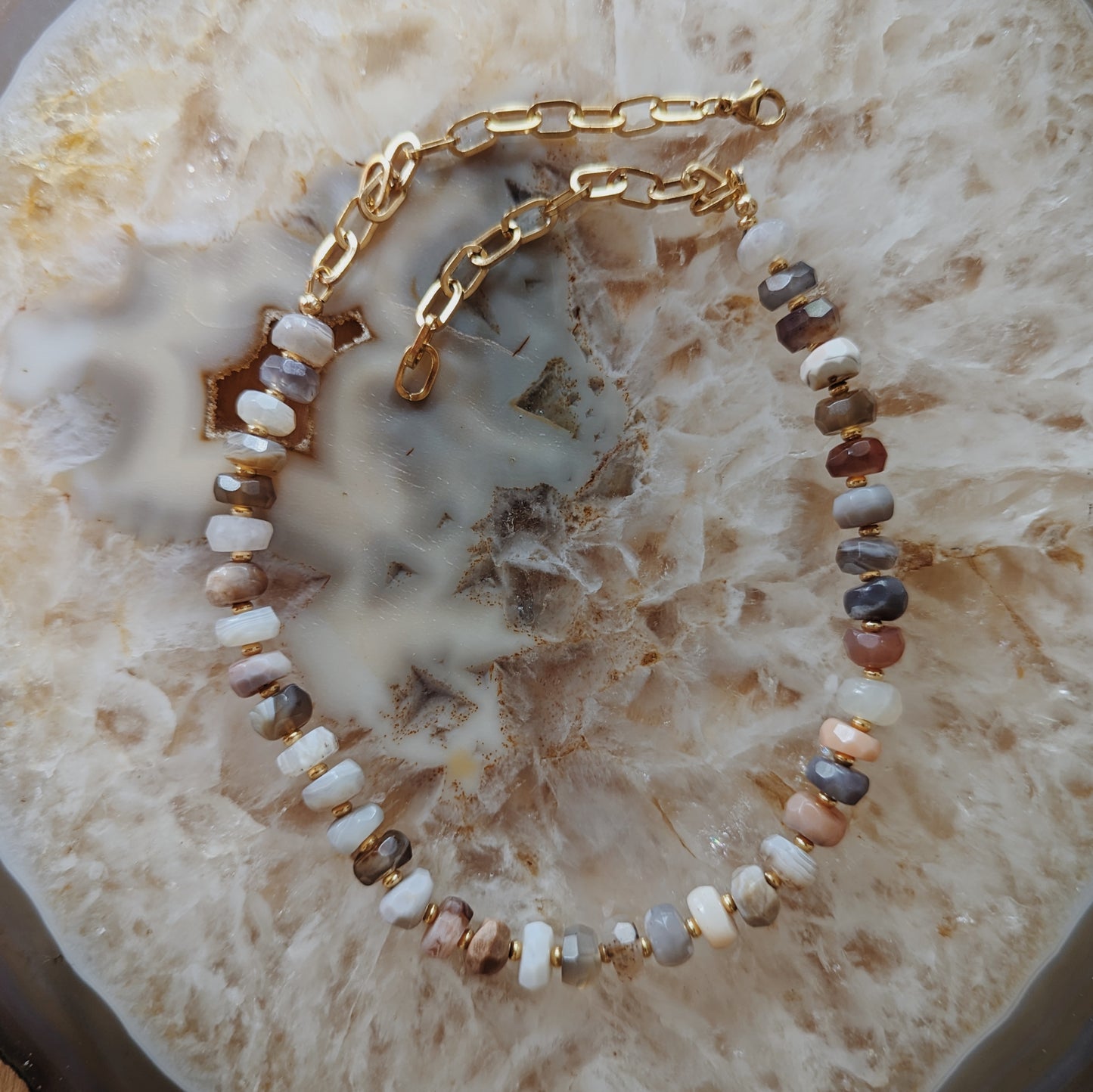 Beaded Necklace | Botswana Agate