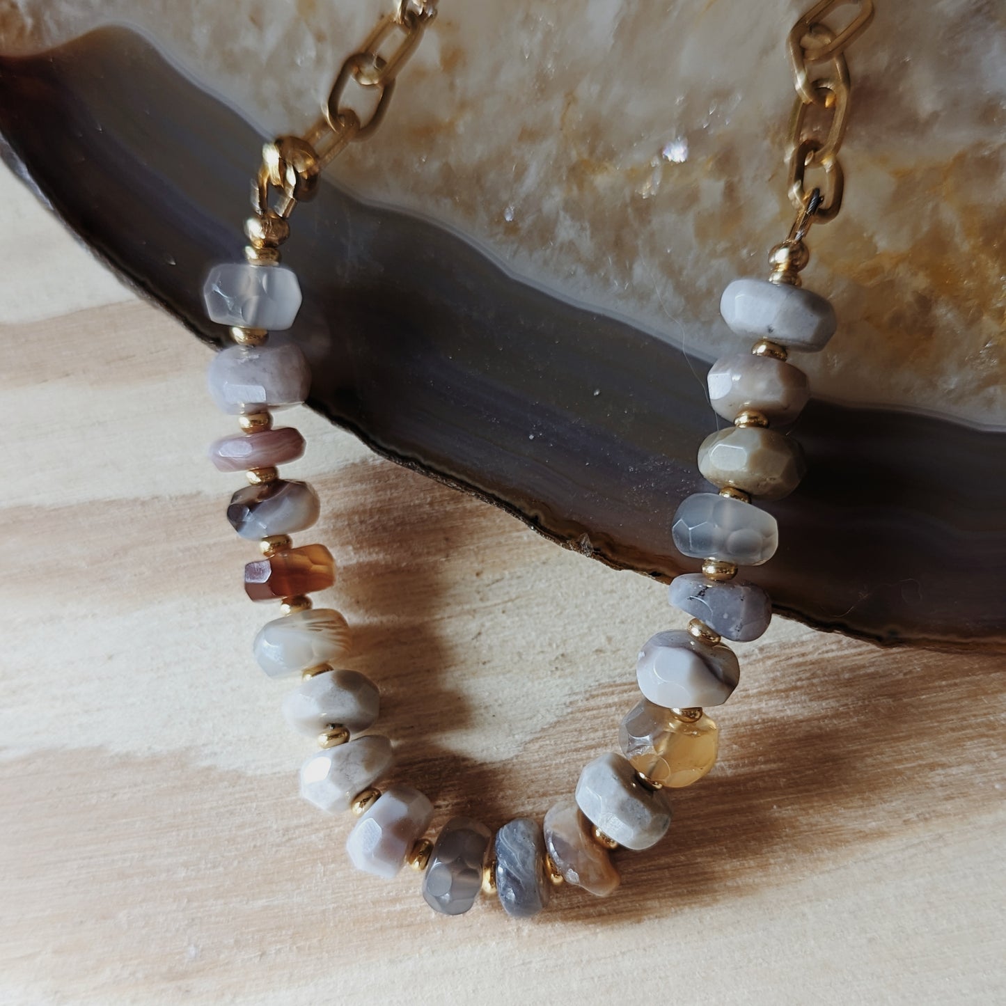 Beaded Bracelet | Botswana Agate