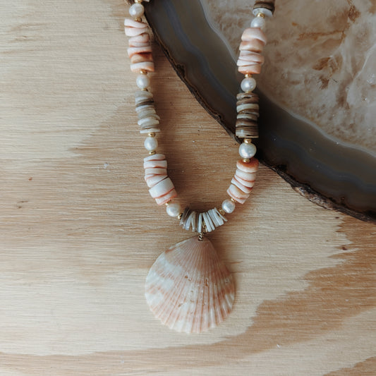 Beaded Seashell Necklace