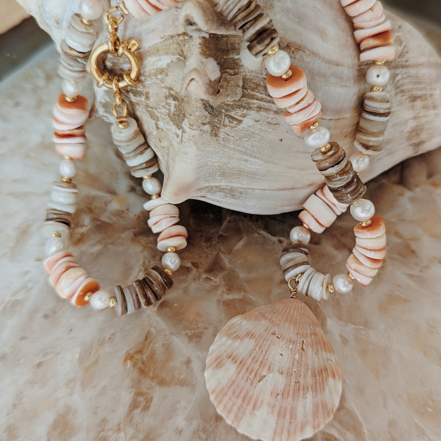 Beaded Seashell Necklace