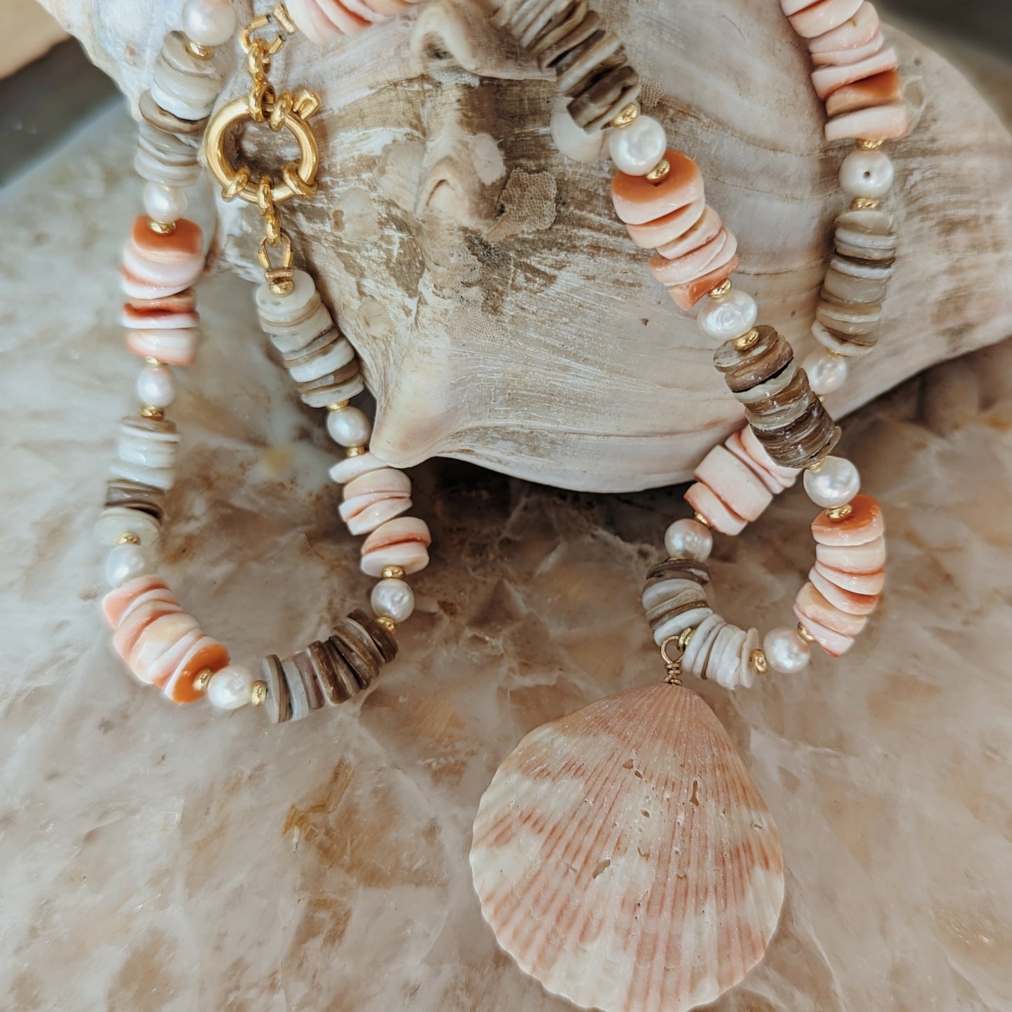 Beaded Seashell Necklace