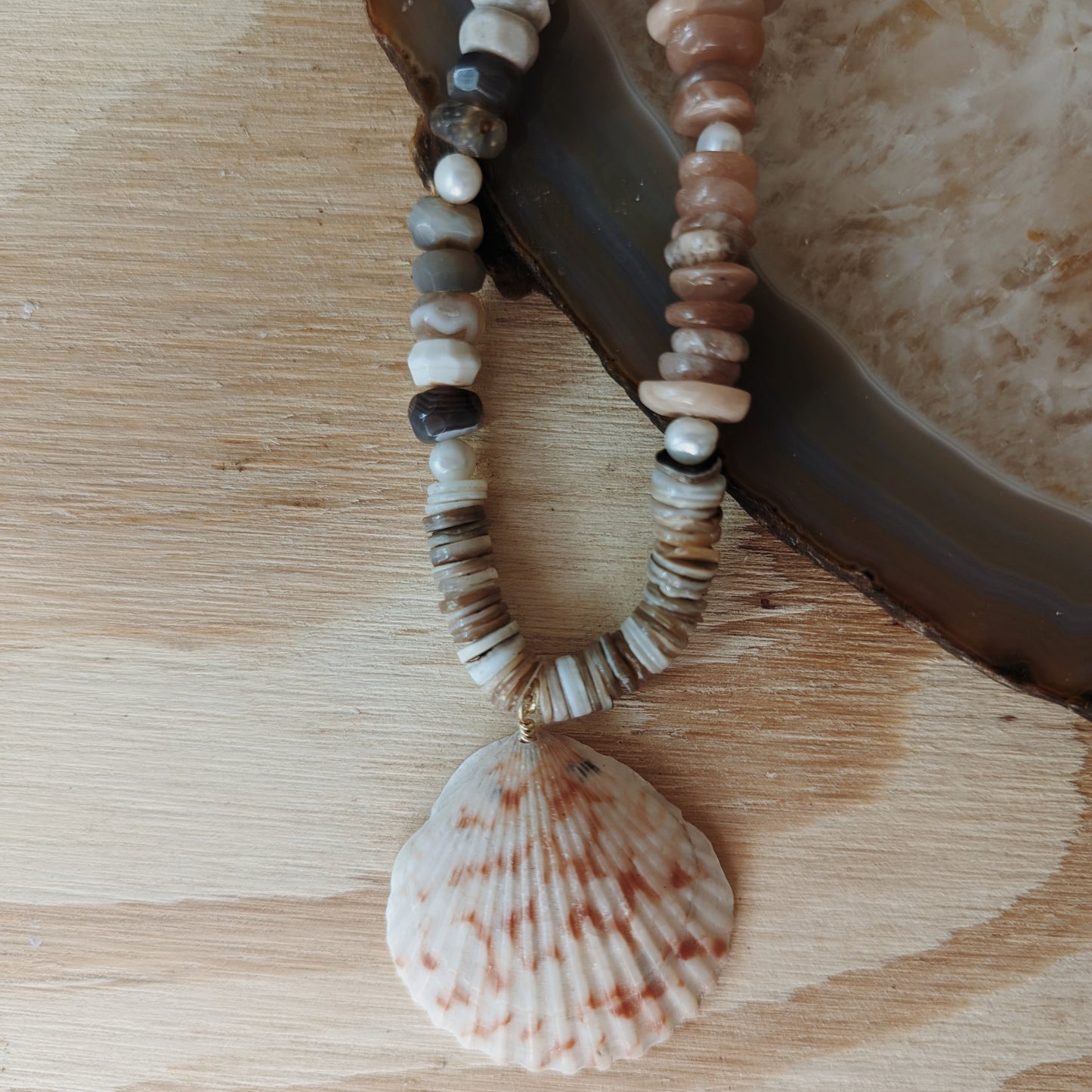 Beaded Seashell Necklace