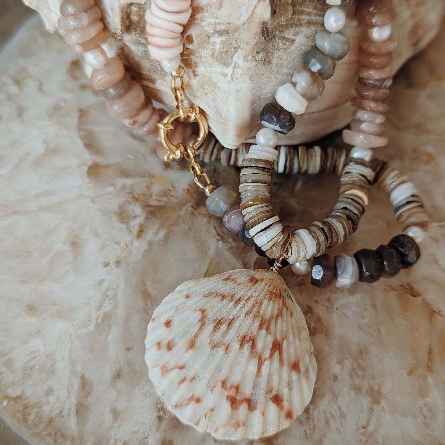 Beaded Seashell Necklace