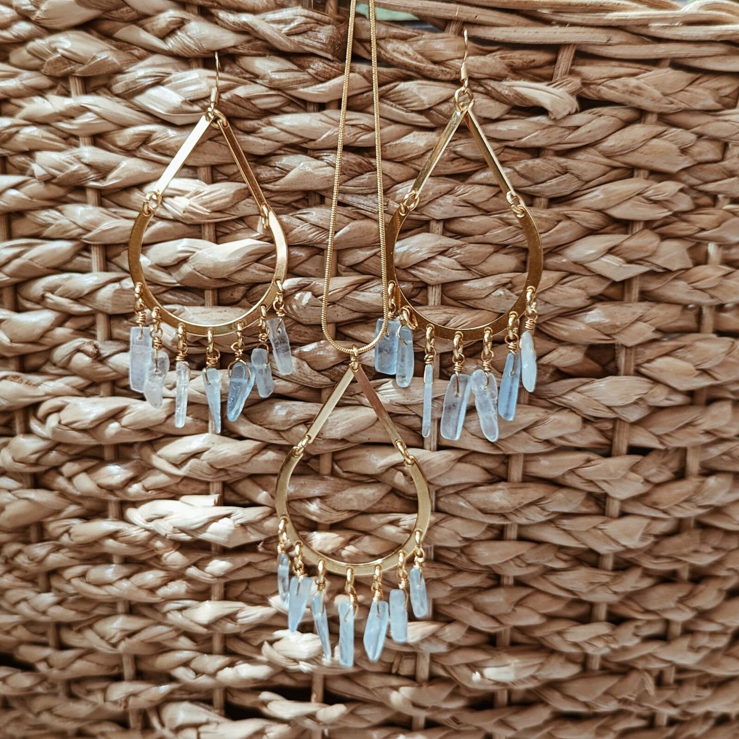 Aquamarine Fringe Necklace