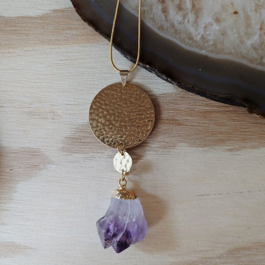 Full Moon Amethyst Necklace