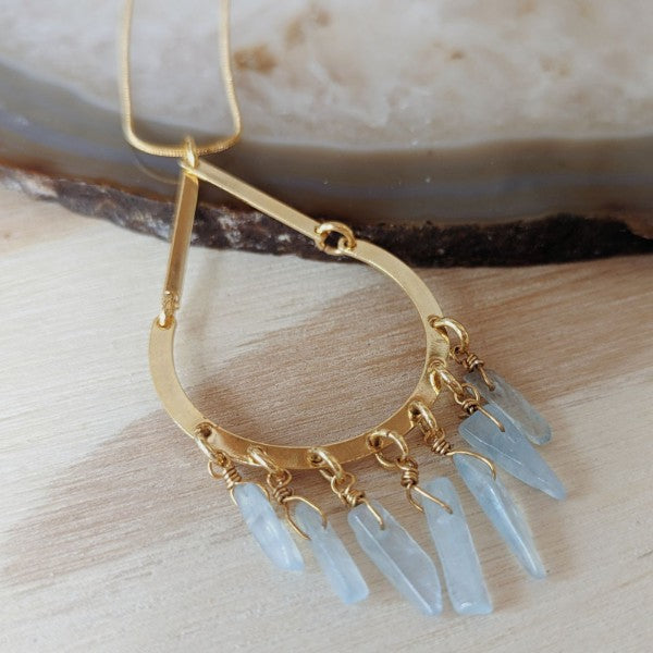 Aquamarine Fringe Necklace