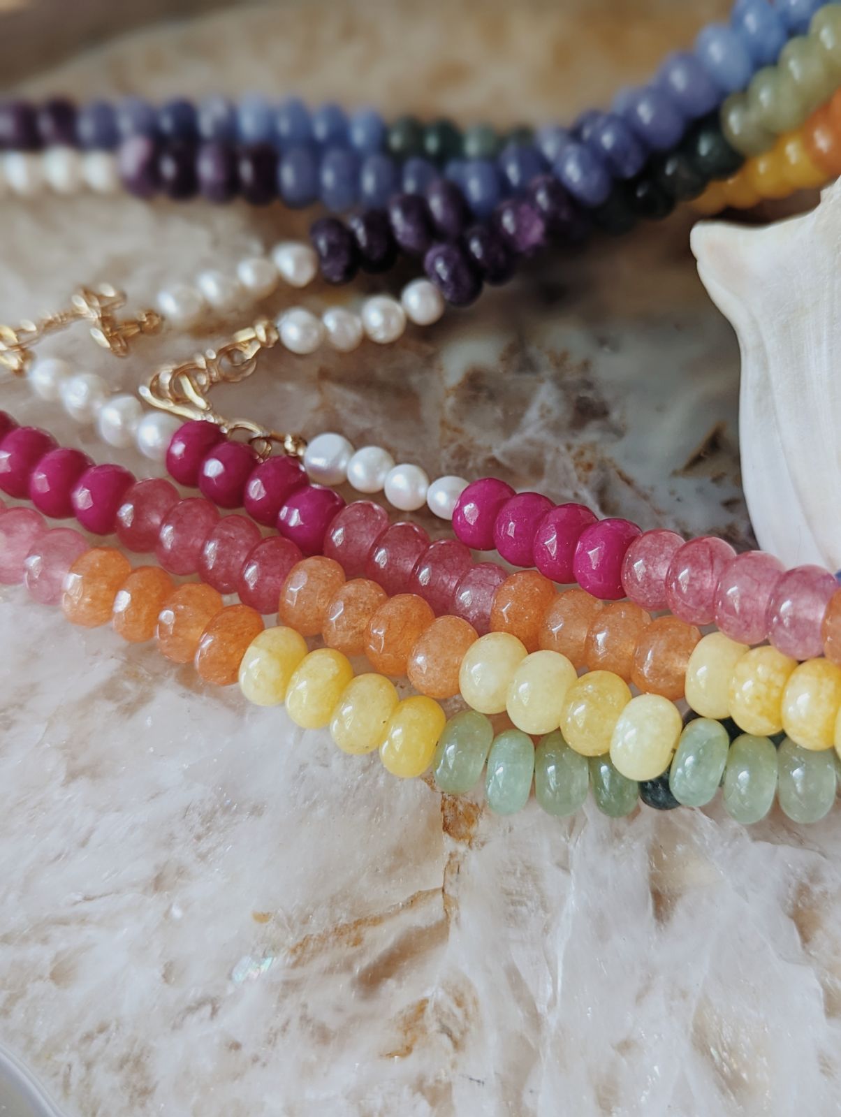 Beaded Necklace | Rainbow jade