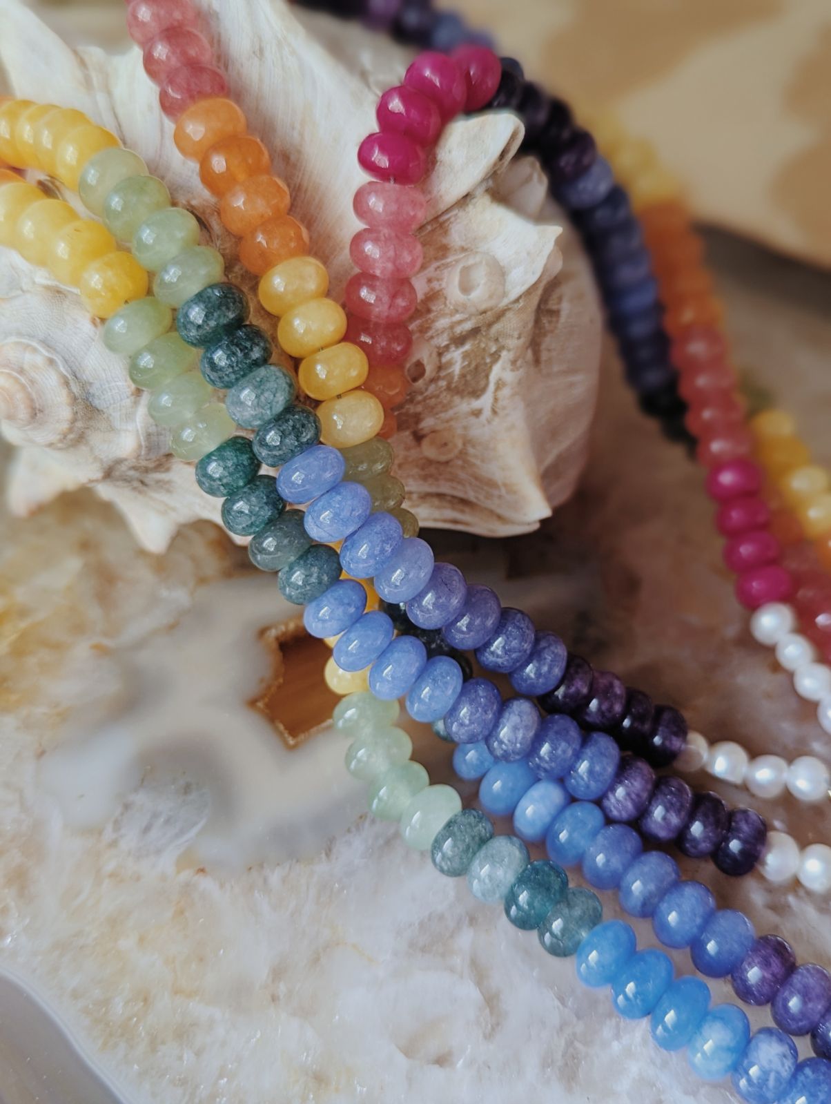 Beaded Necklace | Rainbow jade